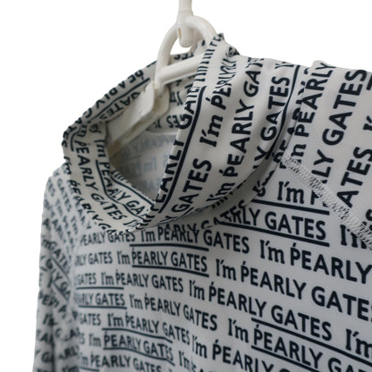 PEARLY GATES(パーリーゲイツ) ハイネックシャツ 白ネイビーロゴ文字柄 メンズ 5 053-9166405 A