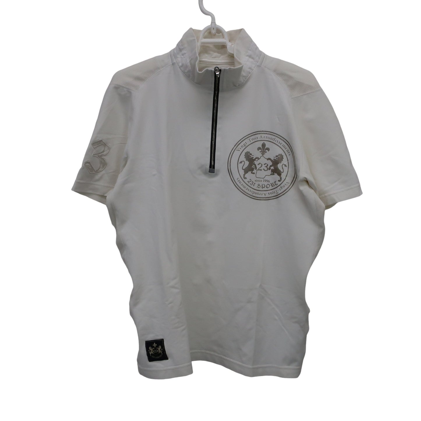 23区 SPORT(23区スポーツ) 半袖ハーフジップシャツ 白 メンズ L B