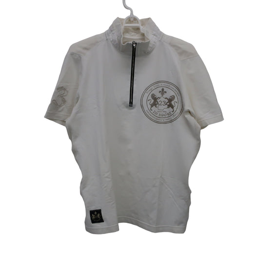 23区 SPORT(23区スポーツ) 半袖ハーフジップシャツ 白 メンズ L B