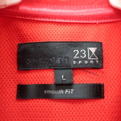 23区 SPORT(23区スポーツ) 半袖ハーフジップシャツ 赤 メンズ L A