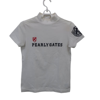PEARLY GATES(パーリーゲイツ) 半袖モックネックシャツ 白 レディース 0 055-8167302 B