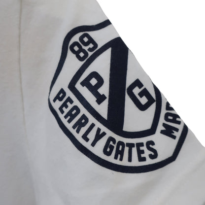 PEARLY GATES(パーリーゲイツ) 半袖モックネックシャツ 白 レディース 0 055-8167302 B