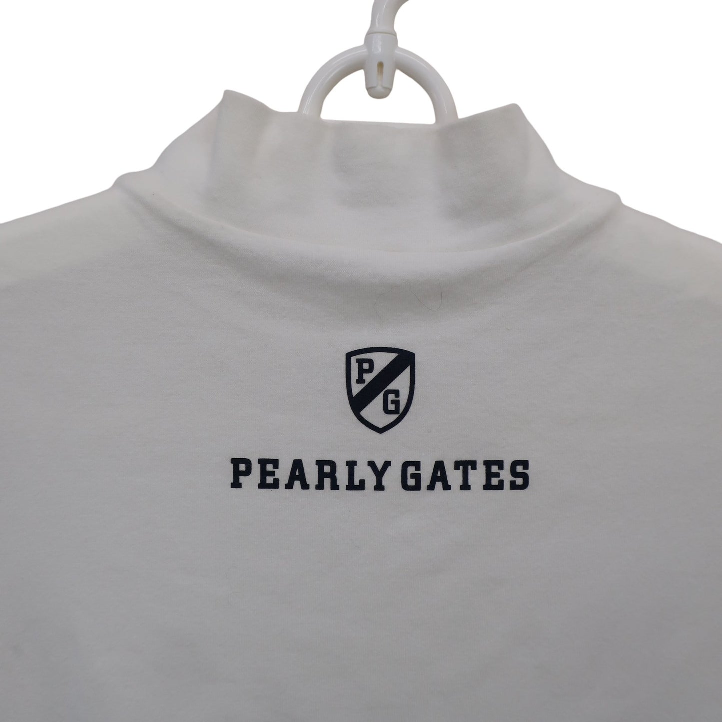 PEARLY GATES(パーリーゲイツ) 半袖モックネックシャツ 白 レディース 0 055-8167302 B