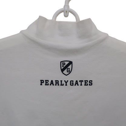 PEARLY GATES(パーリーゲイツ) 半袖モックネックシャツ 白 レディース 0 055-8167302 B