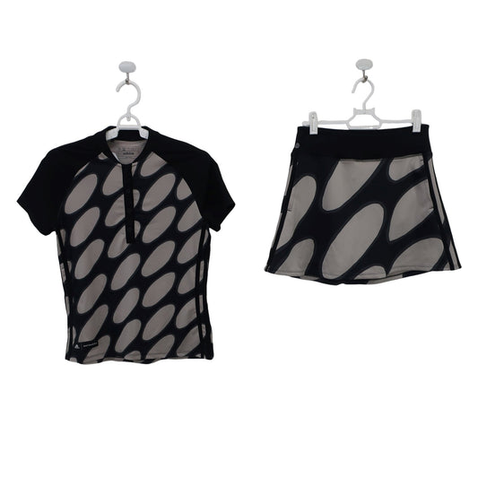 adidas(アディダス) ポロシャツ&スカート セットアップ 黒ベージュ レディース S A