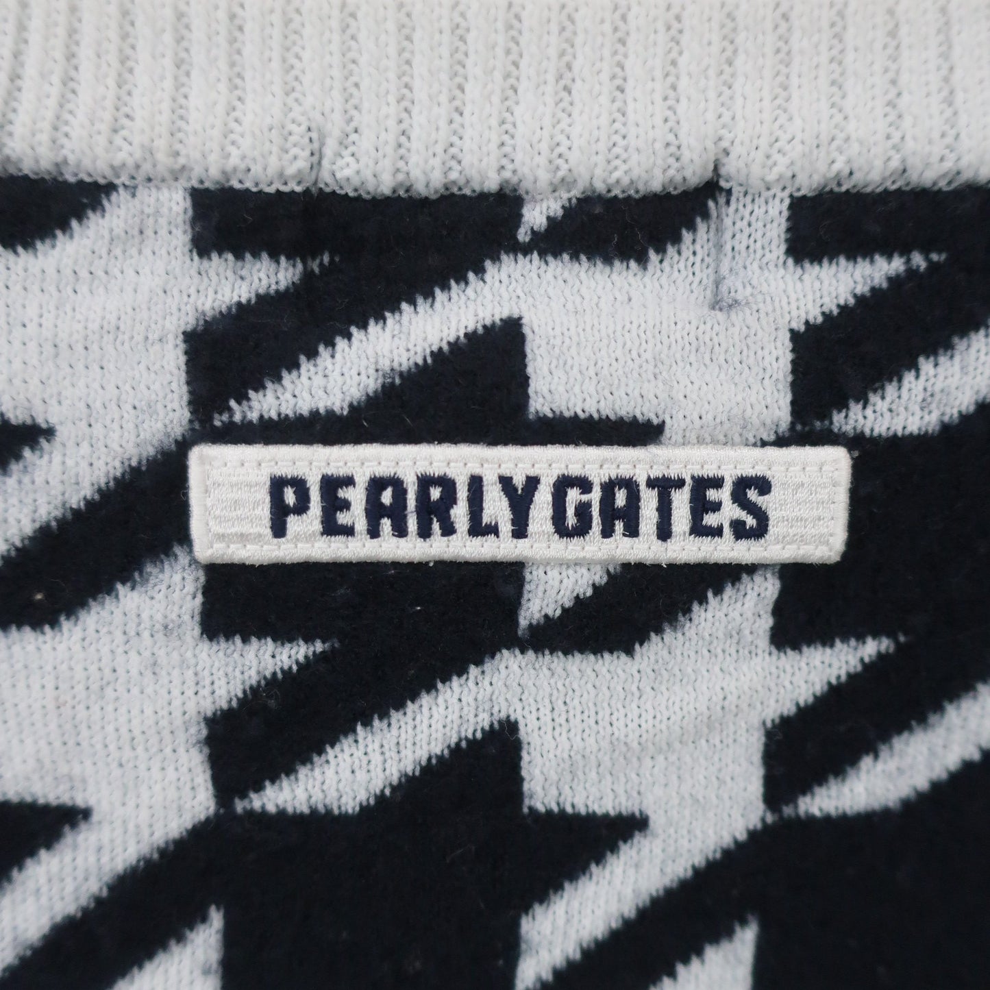 PEARLY GATES(パーリーゲイツ) セーター ホワイト×ネイビー千鳥柄 レディース 6 053-8270011 B