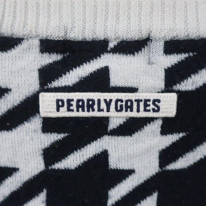 PEARLY GATES(パーリーゲイツ) セーター ホワイト×ネイビー千鳥柄 レディース 6 053-8270011 B