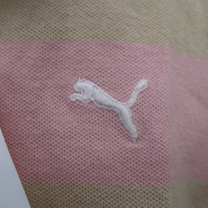 PUMA GOLF(プーマゴルフ) ポロシャツ ピンクイエローボーダー レディース L B