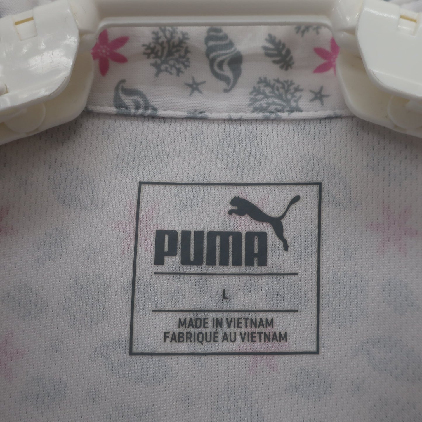 PUMA GOLF(プーマゴルフ) ワンピース 白グレーピンク総柄 レディース L A