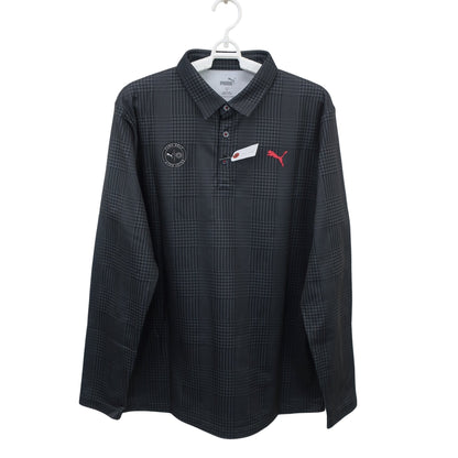 PUMA GOLF(プーマゴルフ) 長袖ポロシャツ グレー系千鳥柄 メンズ XL A