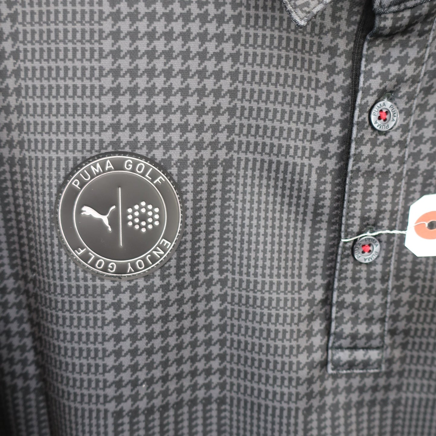PUMA GOLF(プーマゴルフ) 長袖ポロシャツ グレー系千鳥柄 メンズ XL A
