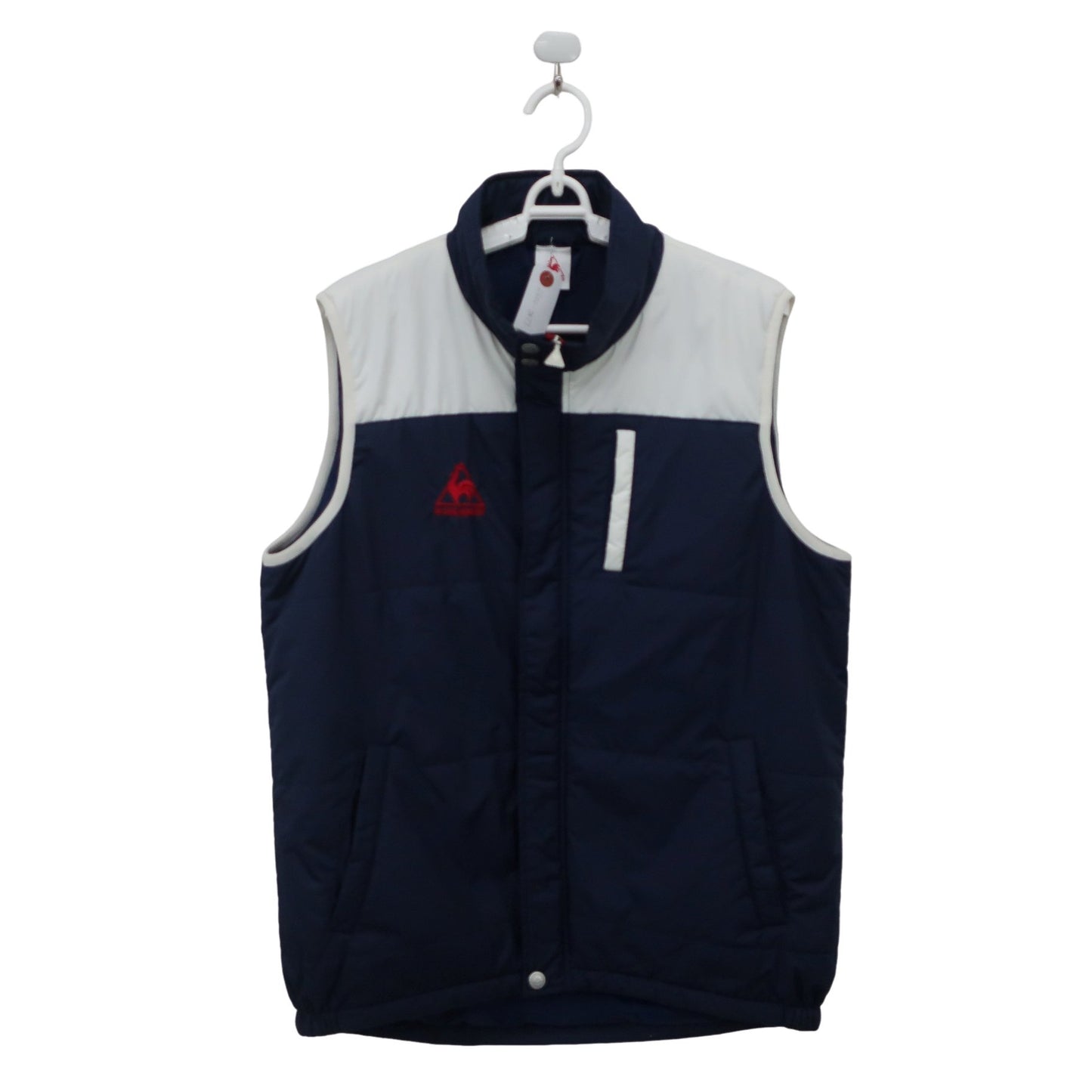 le coq sportif(ルコックスポルティフ) ナイロンベスト ネイビー×ホワイト メンズ L A