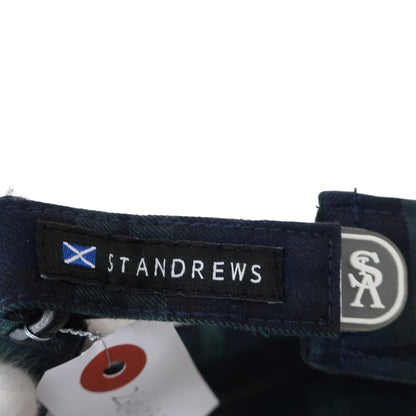 St ANDREWS(セントアンドリュース) サンバイザー グリーンチェック メンズ フリーサイズ B