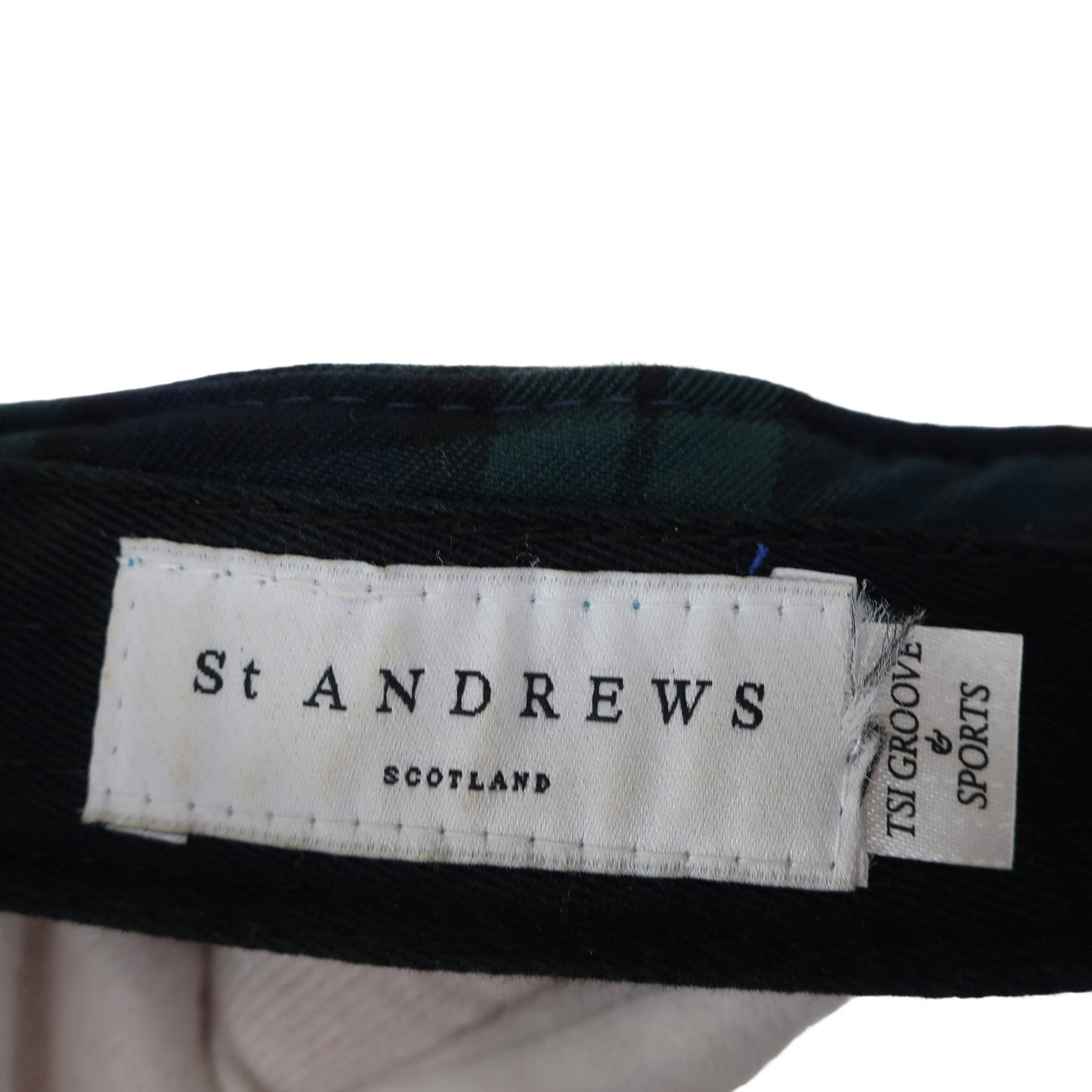 St ANDREWS(セントアンドリュース) サンバイザー グリーンチェック メンズ フリーサイズ B