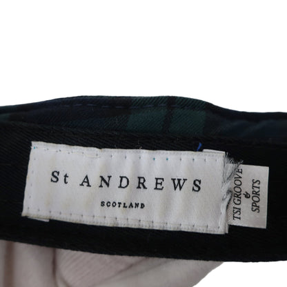 St ANDREWS(セントアンドリュース) サンバイザー グリーンチェック メンズ フリーサイズ B