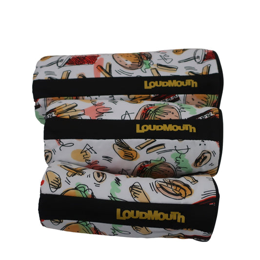 LOUDMOUTH1 ヘッドカバー3点セット ホワイト総柄 1W用 FW用 UT用 A