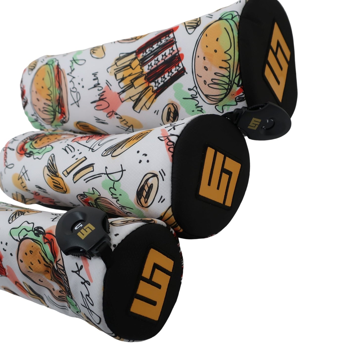 LOUDMOUTH1 ヘッドカバー3点セット ホワイト総柄 1W用 FW用 UT用 A