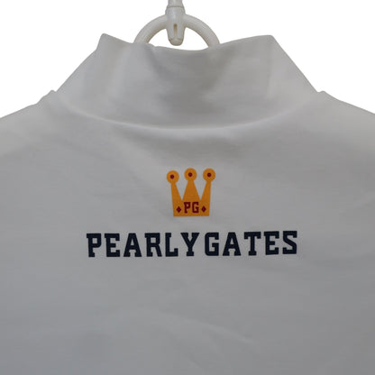 PEARLY GATES(パーリーゲイツ) 半袖モックネックシャツ ホワイト レディース 0 055-267717 A