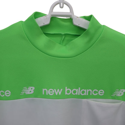 New Balance golf(ニューバランスゴルフ) 半袖モックネックシャツ ホワイト×グリーン メンズ 7 012-3166208 B