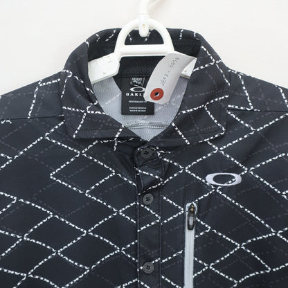 OAKLEY(オークリー) ポロシャツ 黒総柄 メンズ M A