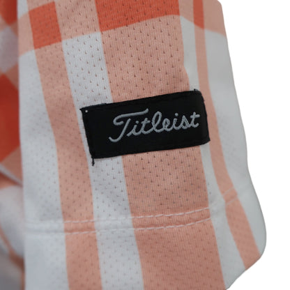 Titleist(タイトリスト) ポロシャツ 白オレンジチェック メンズ L A
