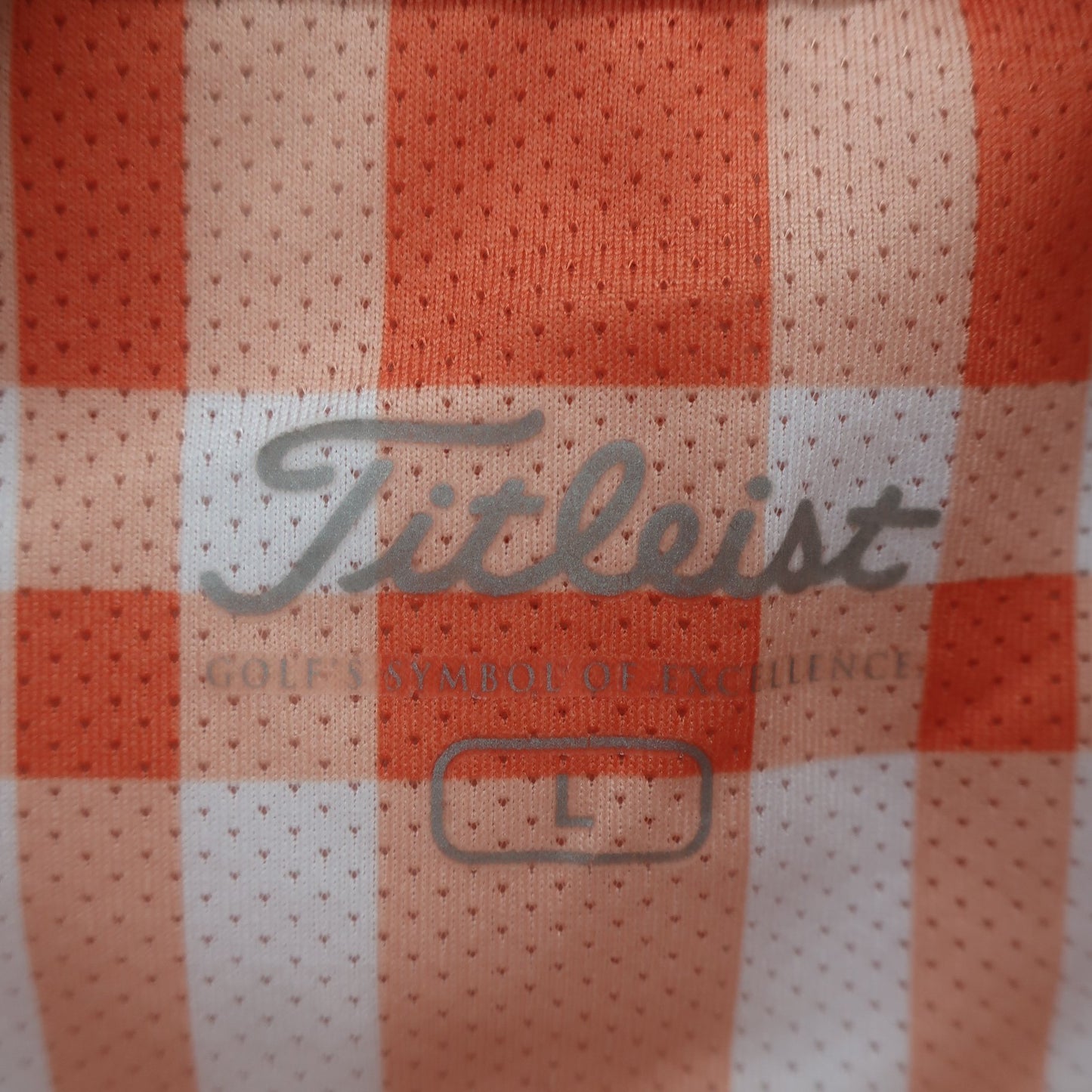Titleist(タイトリスト) ポロシャツ 白オレンジチェック メンズ L A