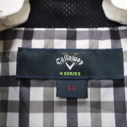 Callaway(キャロウェイ) 半袖フルジップジャケット 白黒チェック レディース LL 241-210947 A