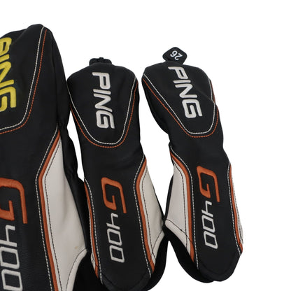 PING1 ヘッドカバー4点セット 黒白 1W FW UT×2 G400 B